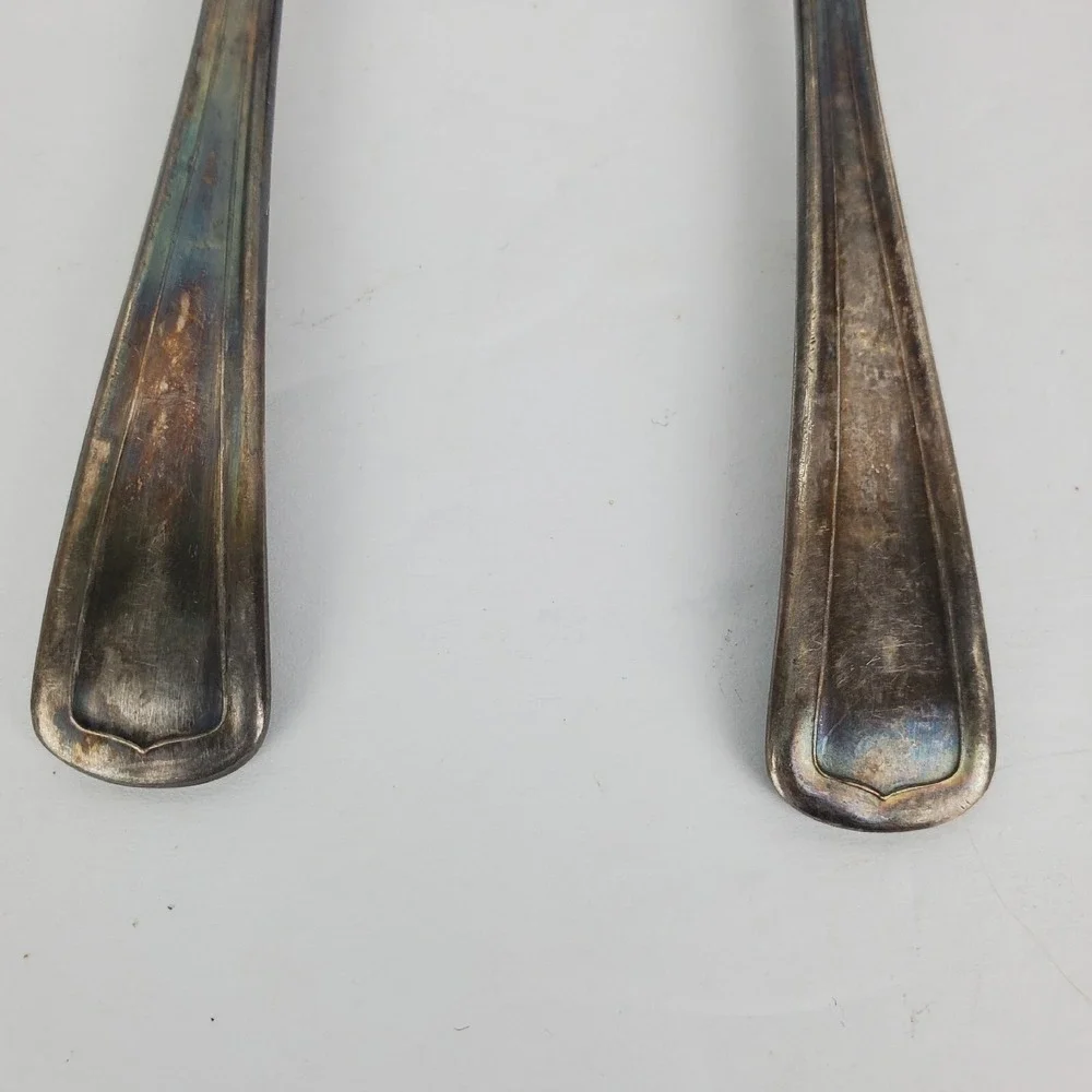 Set of 2 Vtg Albert Pick Co. Inc. Silver Plated Child's Spoon Engraved KOSHER